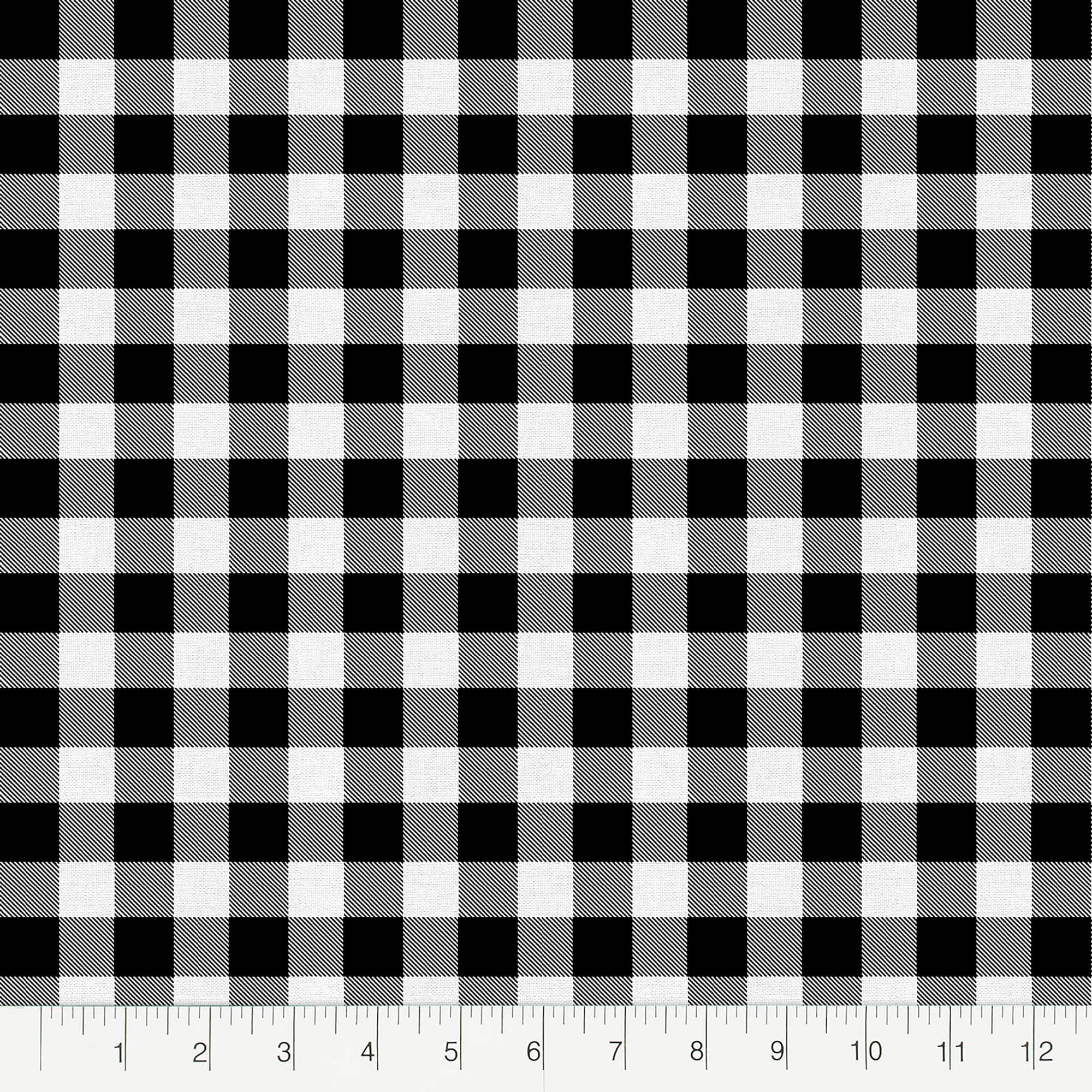 Fabric Editions White & Black Buffalo Check Cotton Fabric